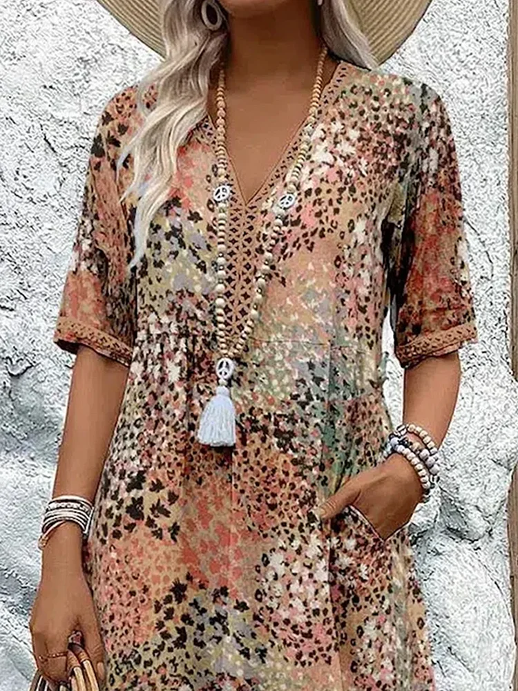 Luxury Patterned Midi Dress