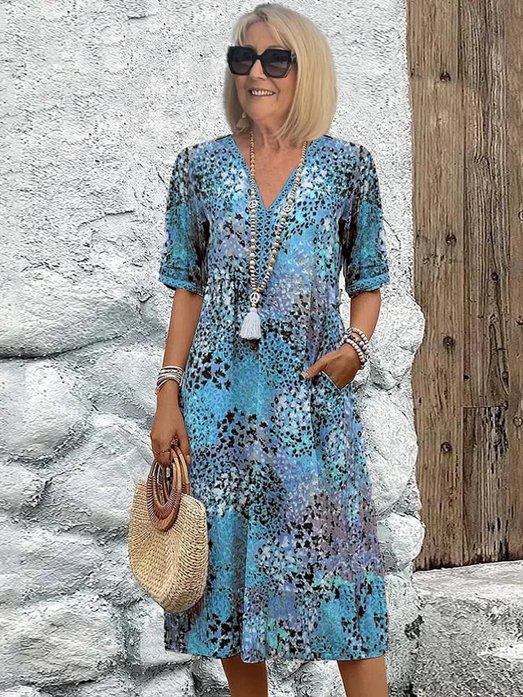 Luxury Patterned Midi Dress