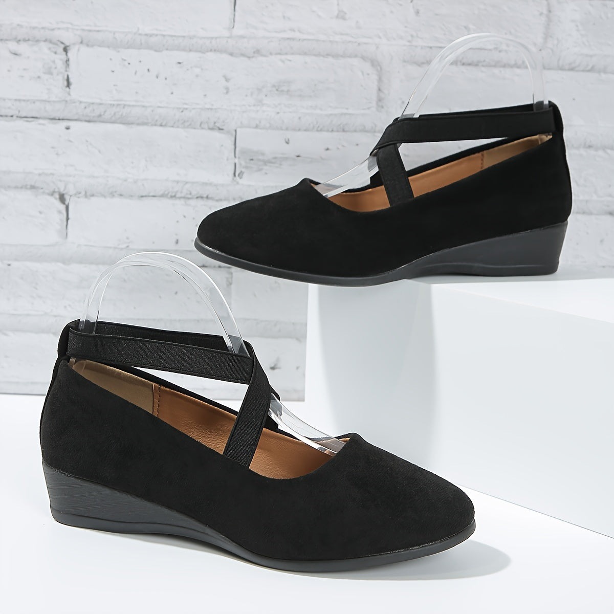 Red Stable-Step Wedge Sandals