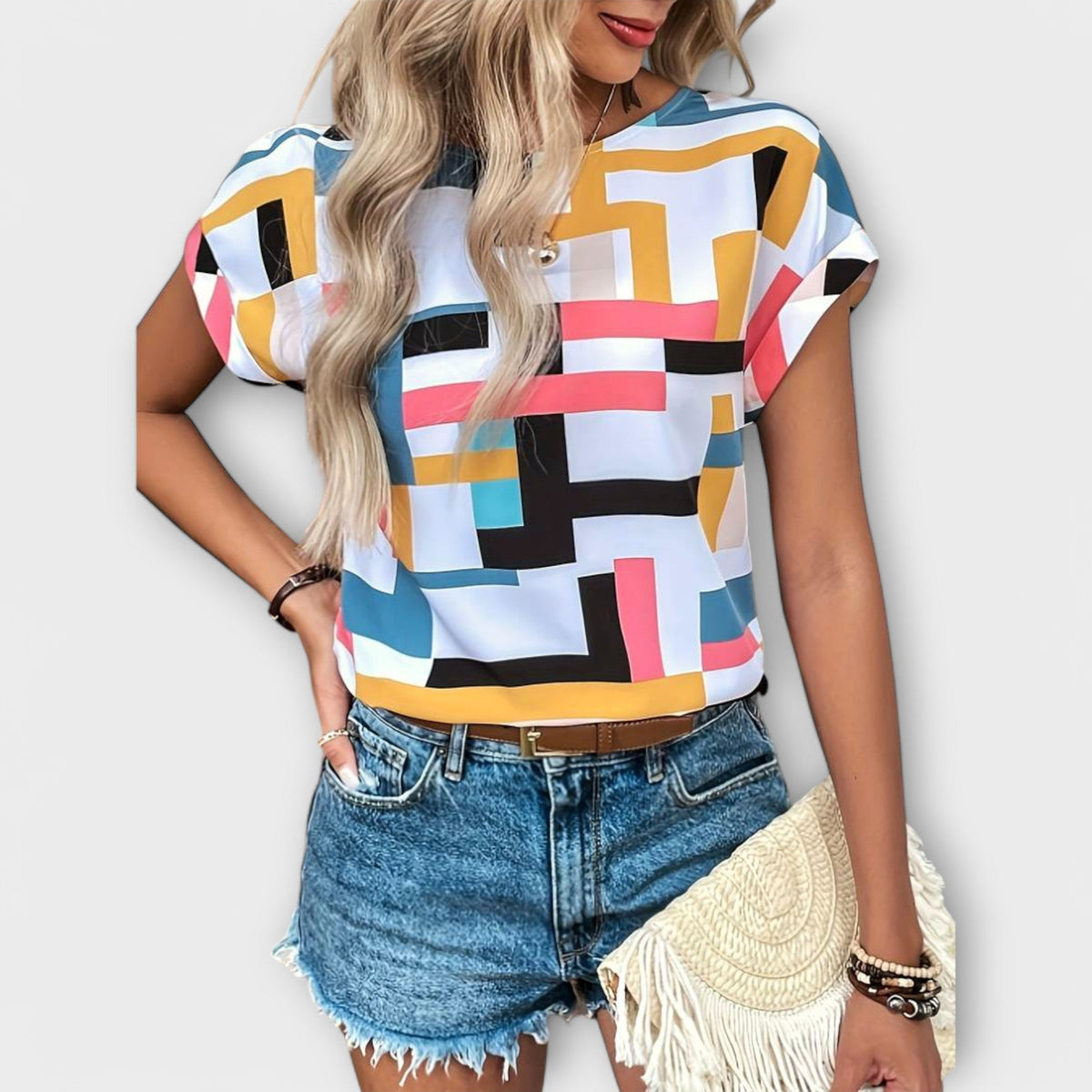Elegant Round-Neck Blouse