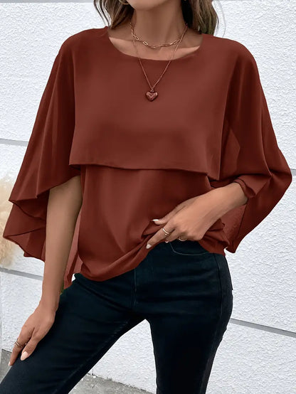 Easy-Care Drape Blouse