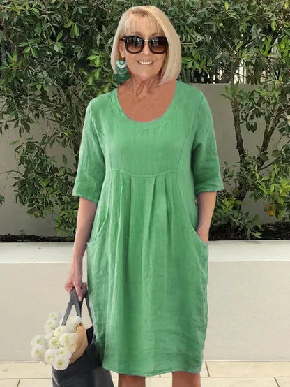 Versatile Comfort: Cotton Midi Dress