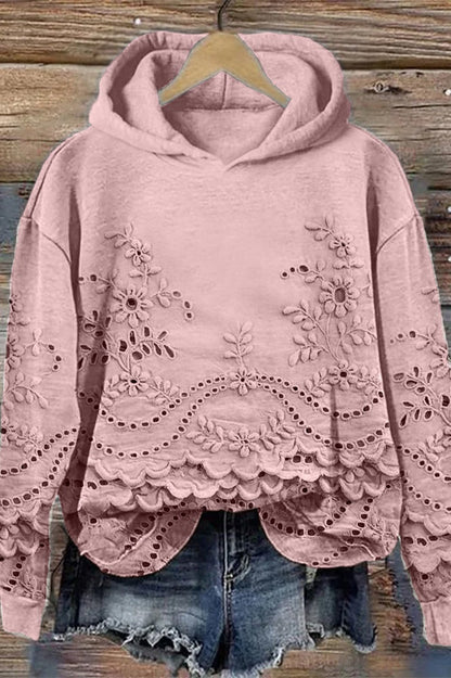 Floral-Lace Cosy Hoodie