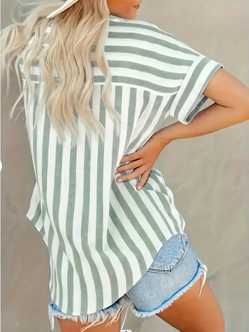 Easy-Care Striped Blouse
