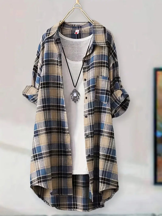 Flattering Checked Blouse