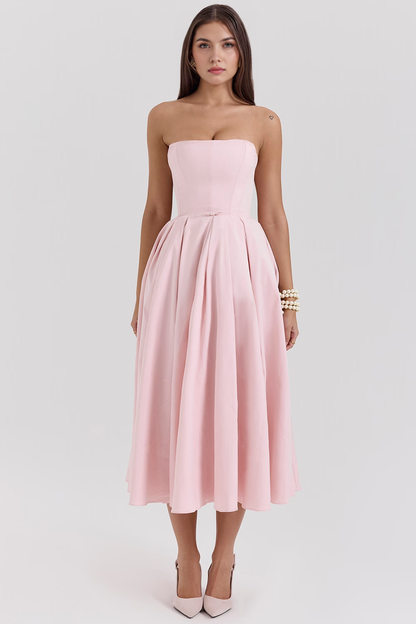 Elegant Corseted Midi Dress