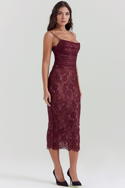 Elegant Lace Midi Dress
