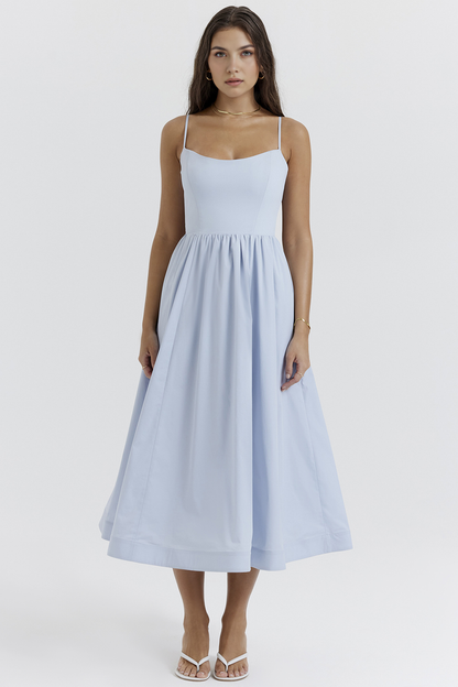 Feminine-Flare Midi Dress