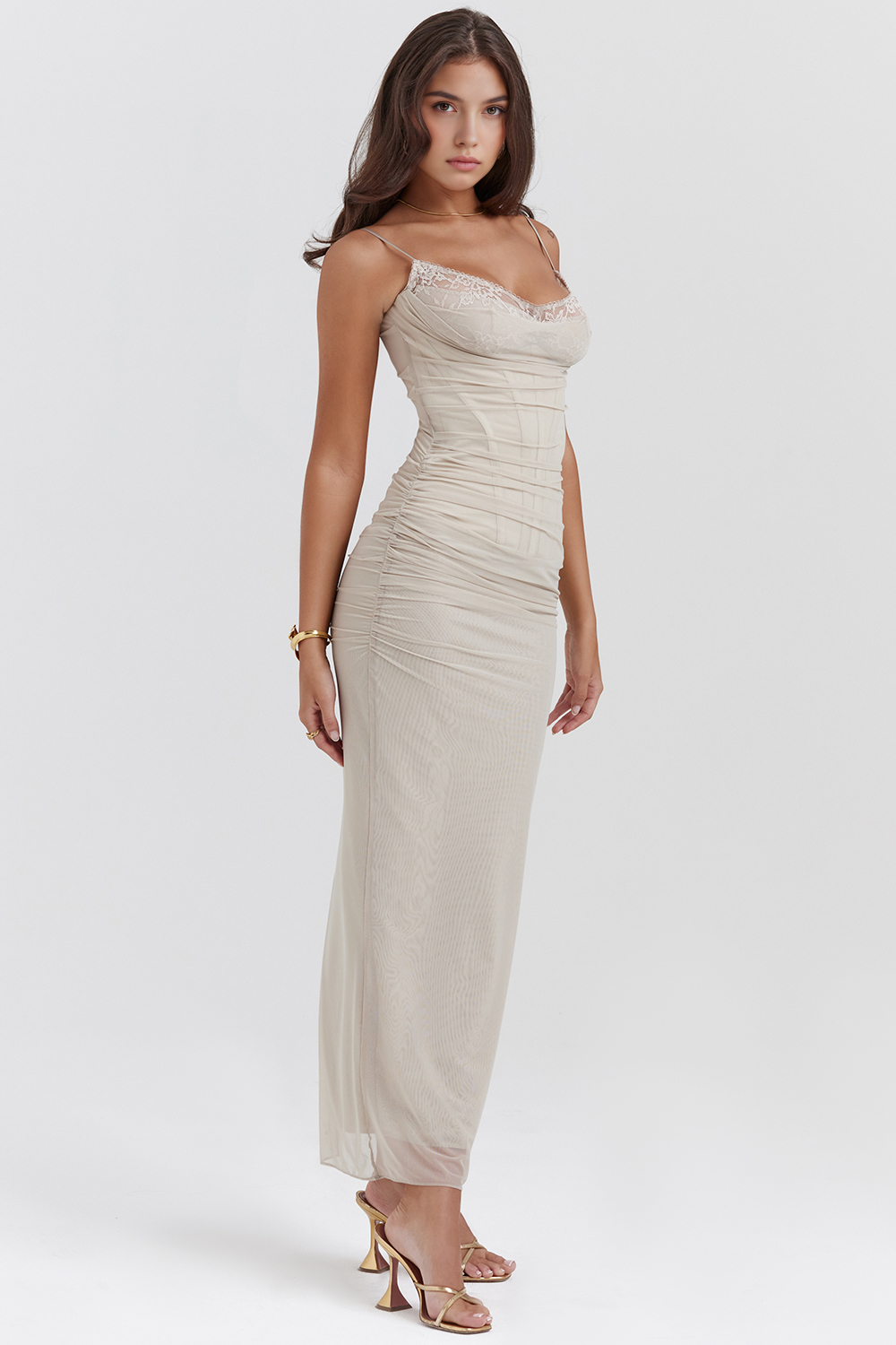 Elegant Sculpting Lace Mesh Dress