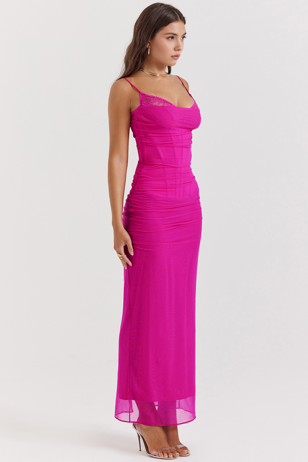 Elegant Sculpting Lace Mesh Dress