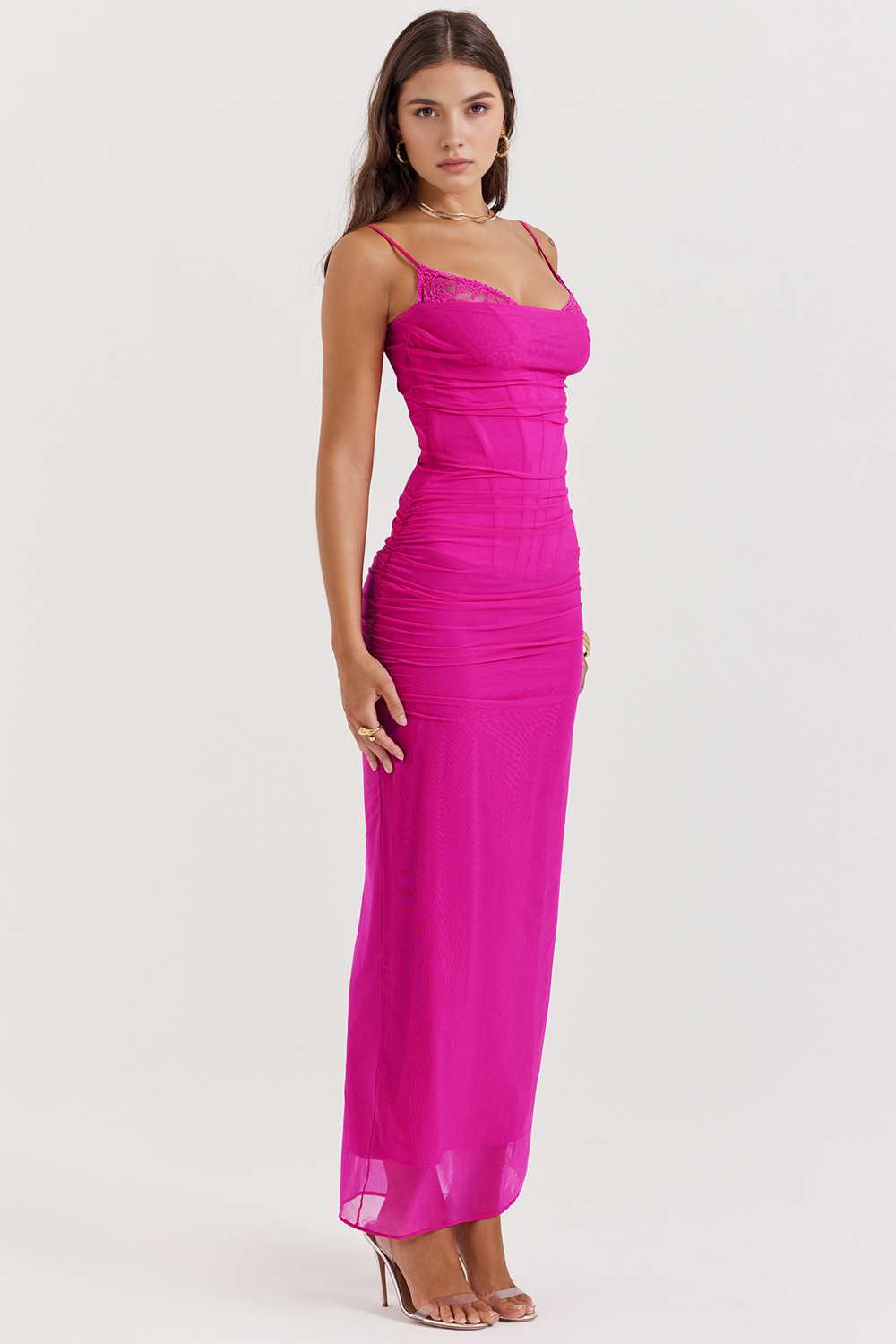 Elegant Sculpting Lace Mesh Dress