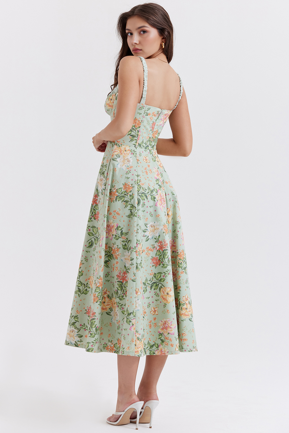 Floral Stretch Midi Dress