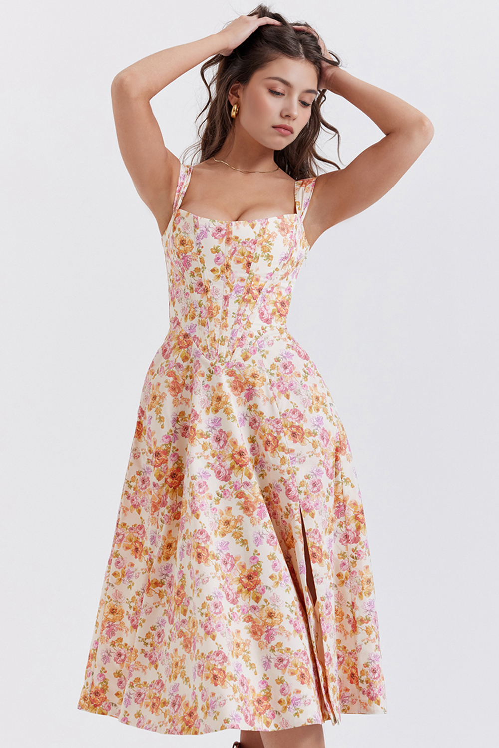 Floral-Fit Midi Dress