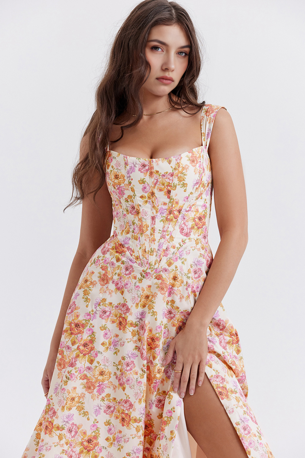 Floral-Fit Midi Dress