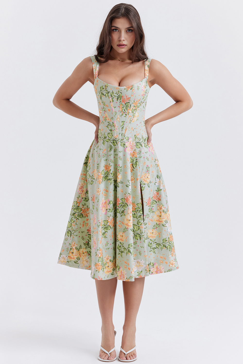 Floral-Fit Midi Dress