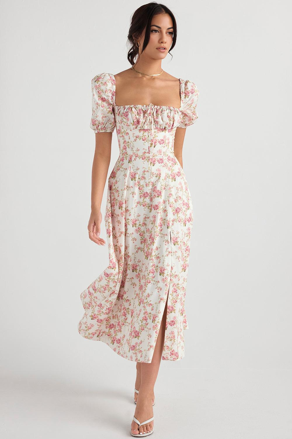 Floral-Print Midi Dress