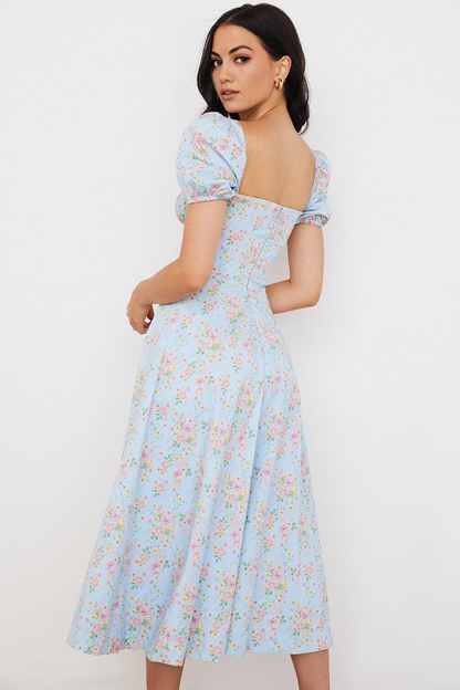 Floral-Print Midi Dress