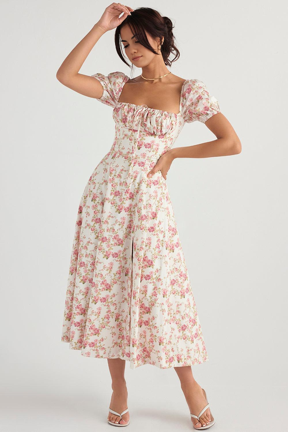 Floral-Print Midi Dress