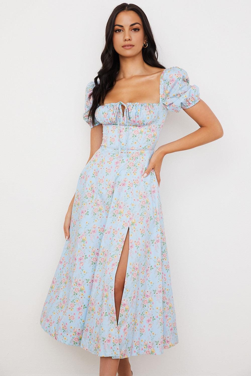 Floral-Print Midi Dress