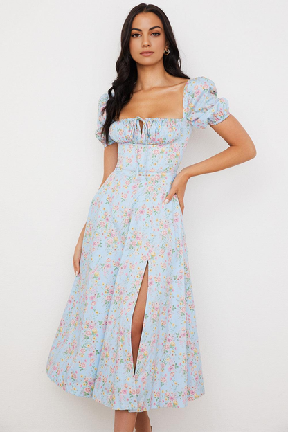 Floral-Print Midi Dress