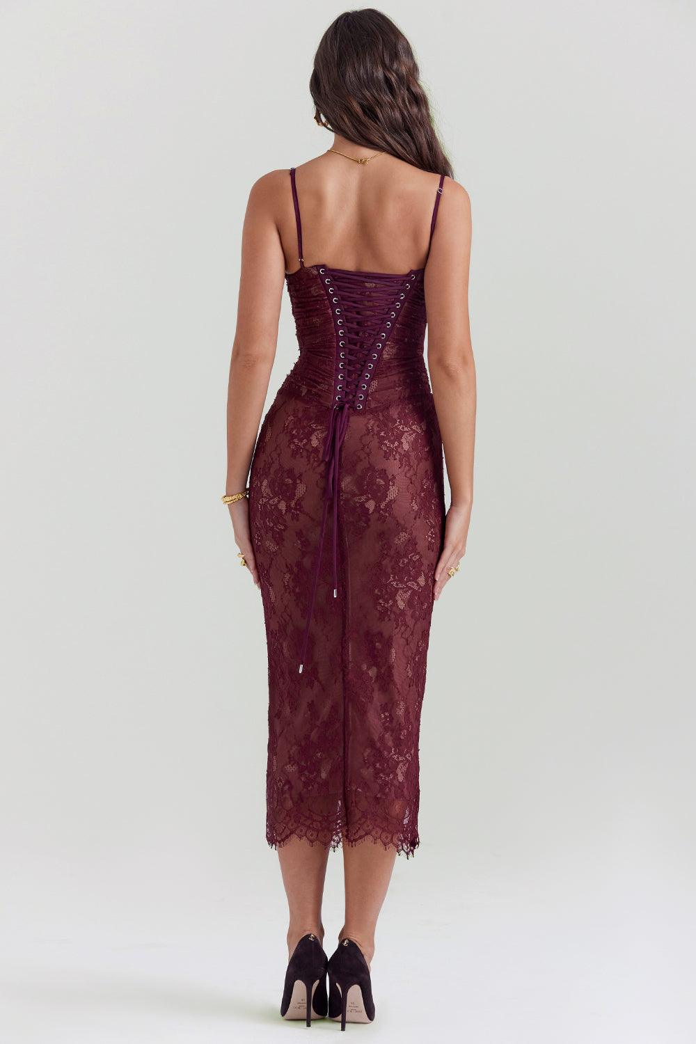 Elegant Lace Midi Dress