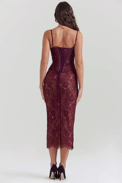 Elegant Lace Midi Dress