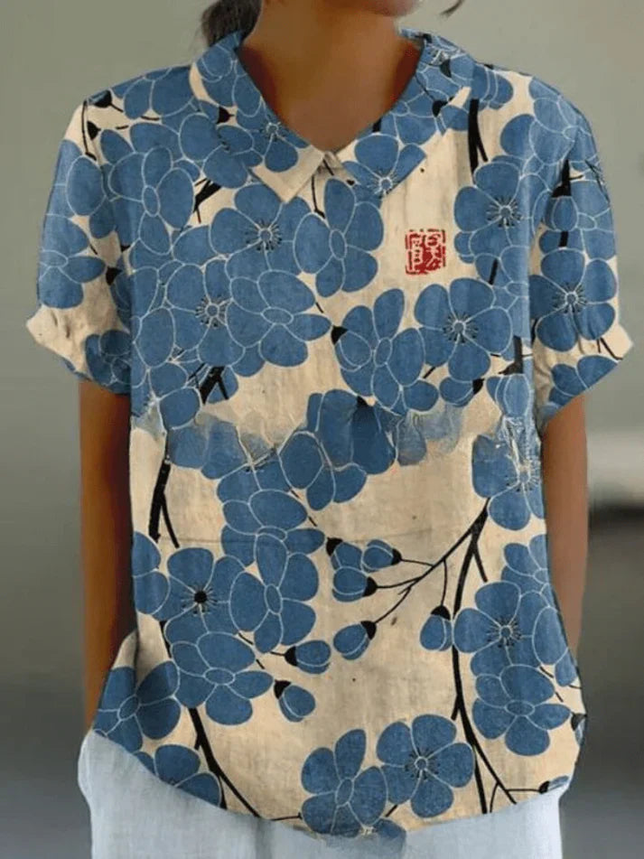 Comfort-Fit Floral Blouse