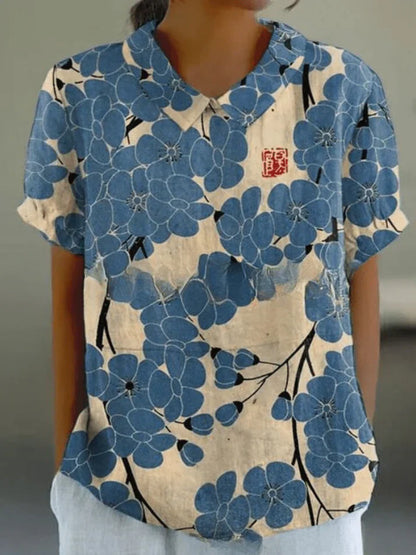Comfort-Fit Floral Blouse