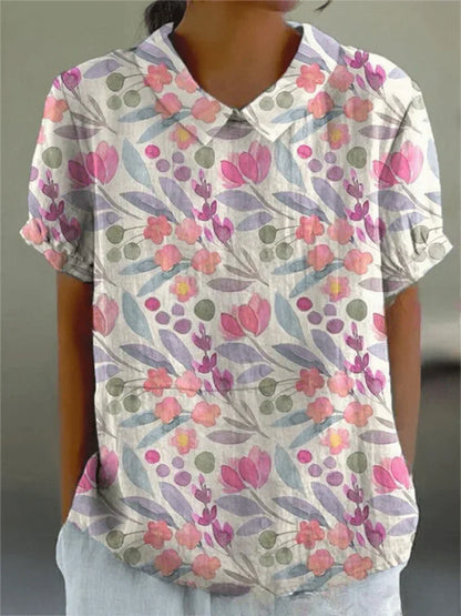 Comfort-Fit Floral Blouse