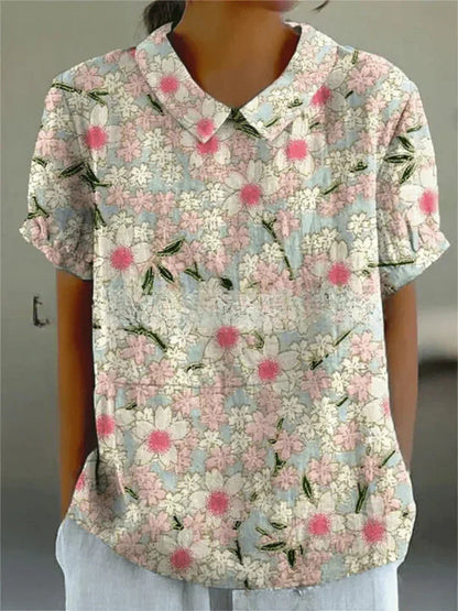 Comfort-Fit Floral Blouse