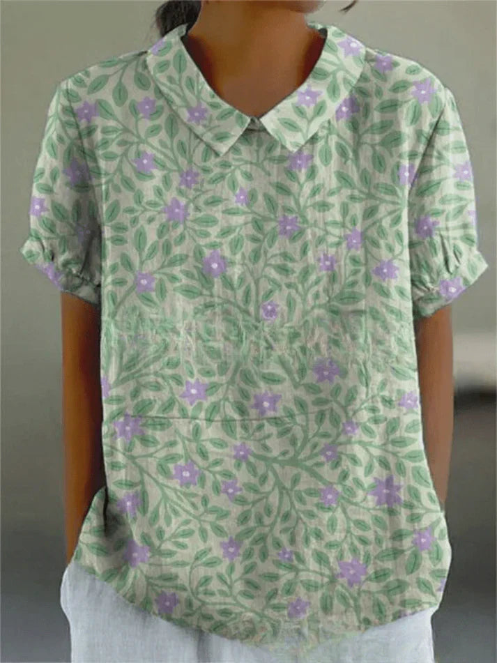 Comfort-Fit Floral Blouse