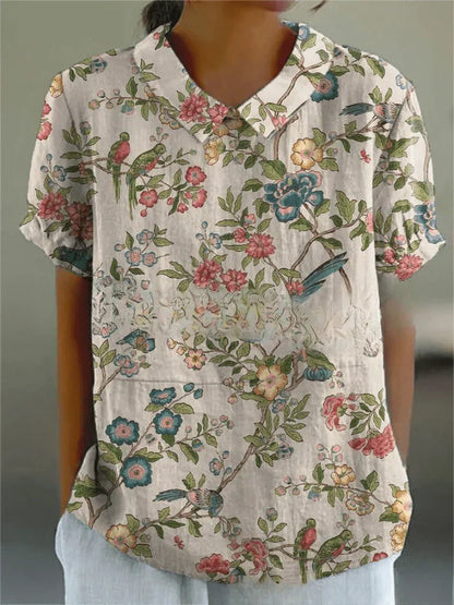 Comfort-Fit Floral Blouse