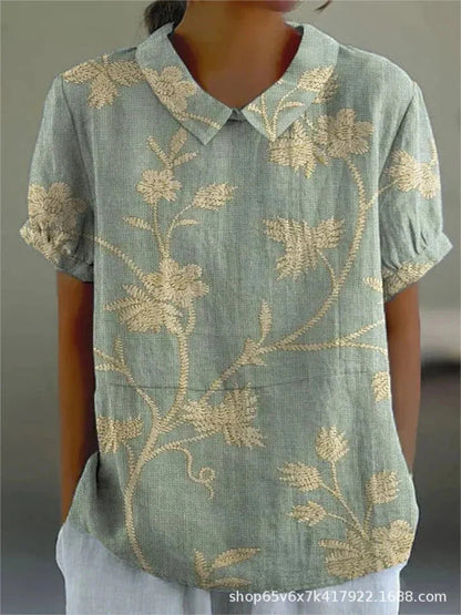 Comfort-Fit Floral Blouse