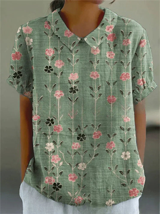 Comfort-Fit Floral Blouse