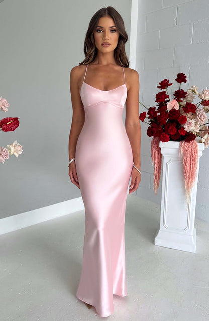 Satin Elegance Maxi Dress