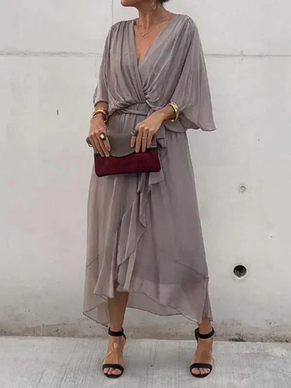 Chic Chiffon V-Neck Dress
