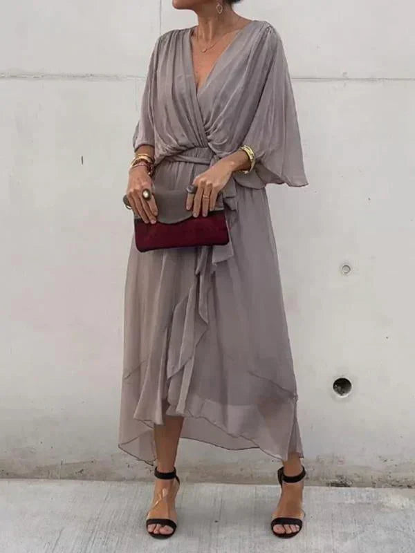 Chic Chiffon V-Neck Dress