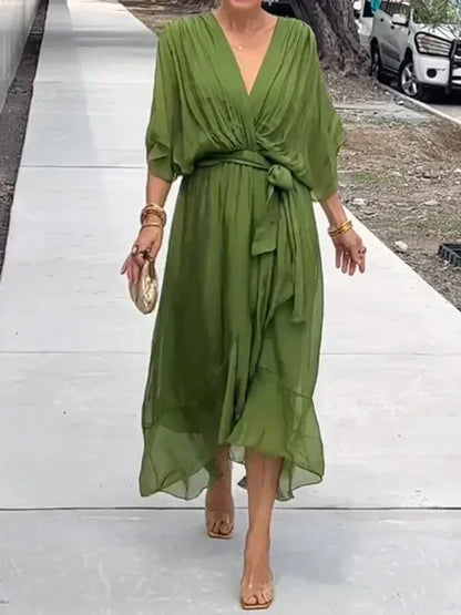 Chic Chiffon V-Neck Dress
