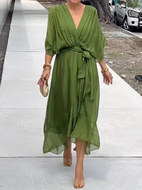 Chic Chiffon V-Neck Dress