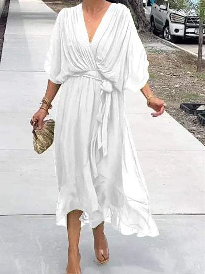 Chic Chiffon V-Neck Dress