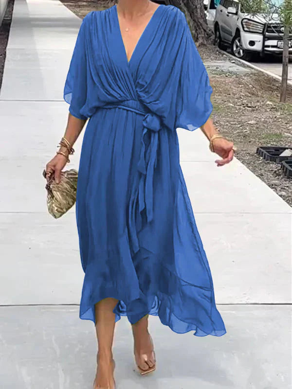 Chic Chiffon V-Neck Dress
