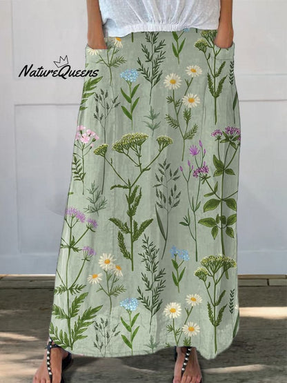 Floral Spring-Field Pocket Skirt