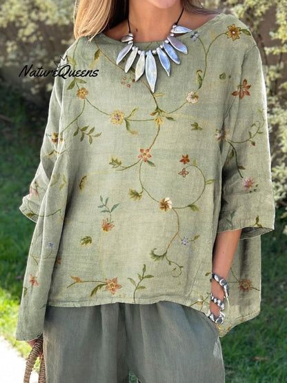 Floral-Art Pocket Skirt