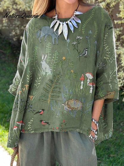 Linen-Lux Floral Skirt