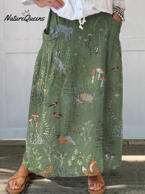 Linen-Lux Floral Skirt