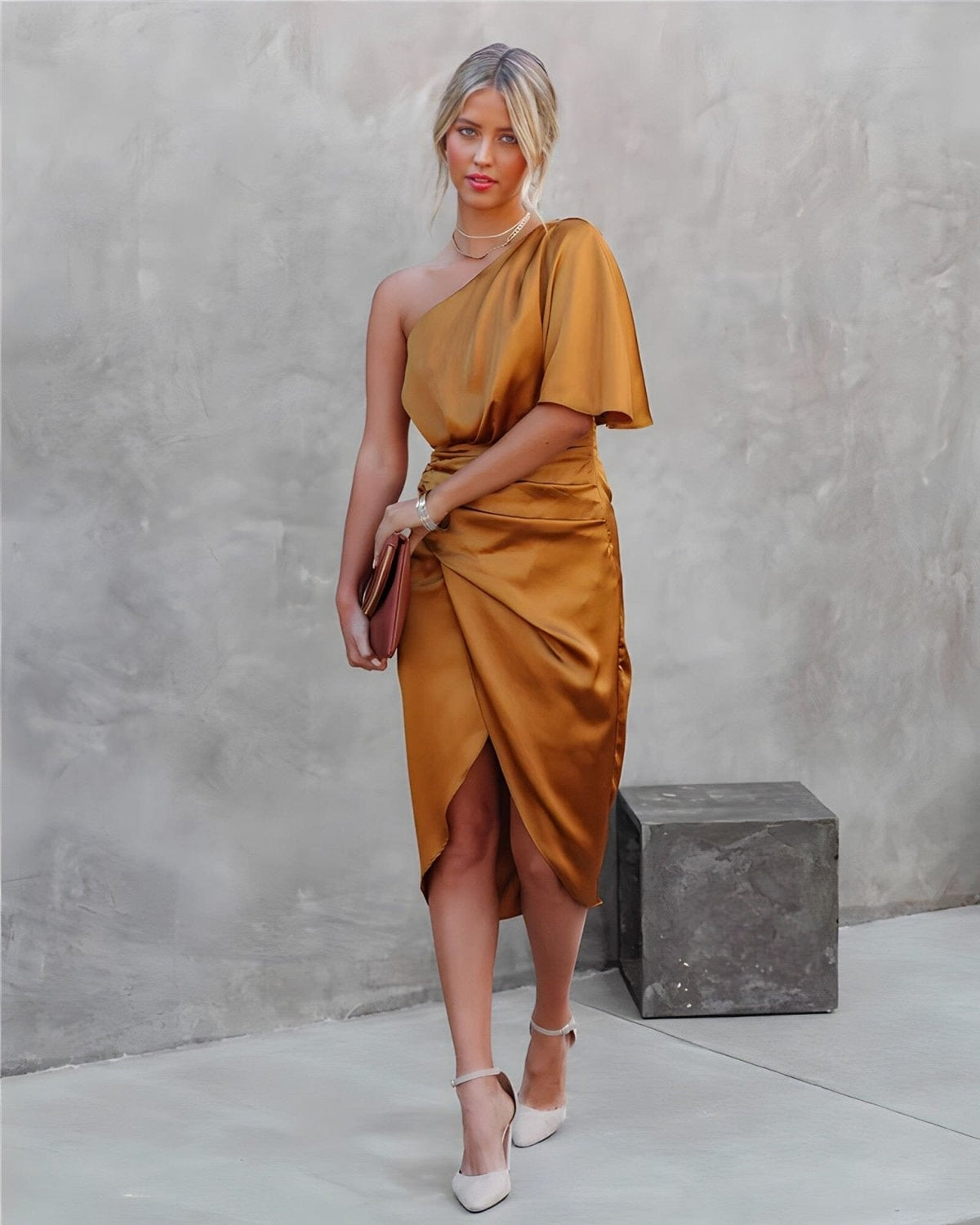 Elegant-Split Silk Dress