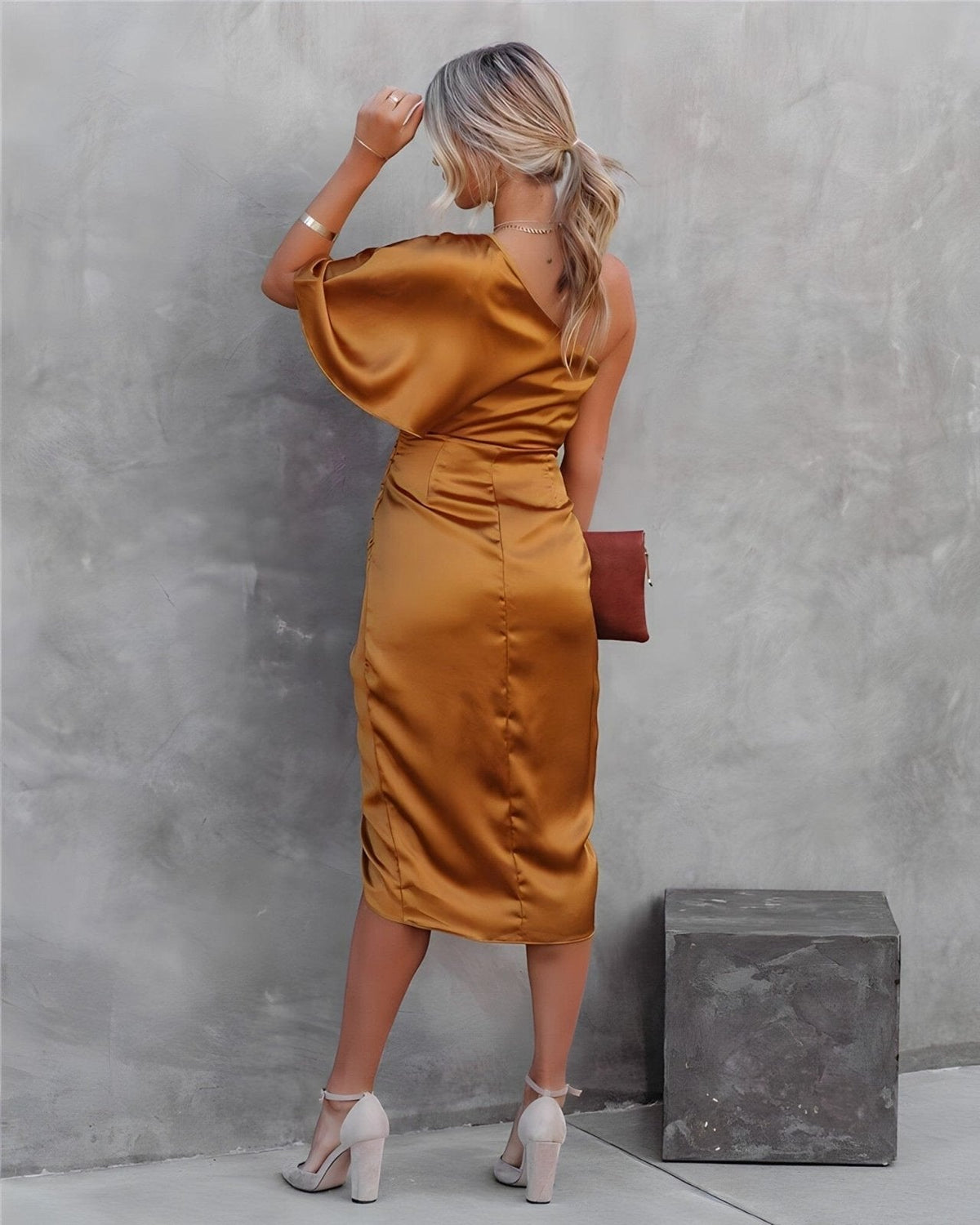 Elegant-Split Silk Dress