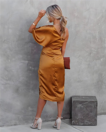 Elegant-Split Silk Dress