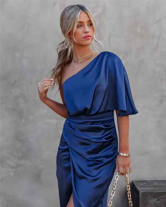 Elegant-Split Silk Dress