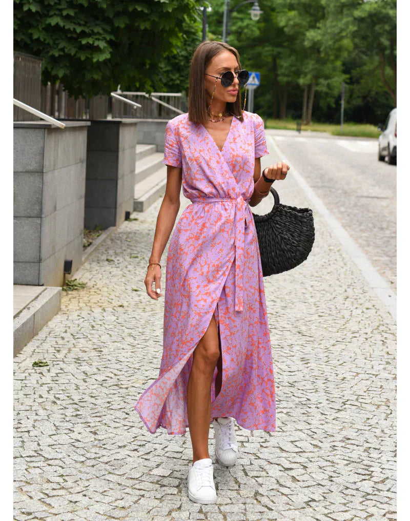 Graceful V-Neck Elegant Dress